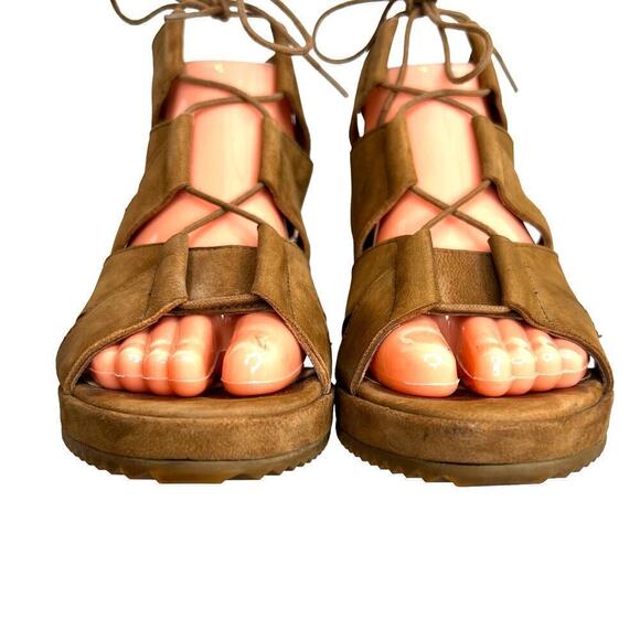 EILEEN FISHER Dibs 3 Inch Wedge Sandal in Tan Women's Size 9.5 - Picture 7 of 11